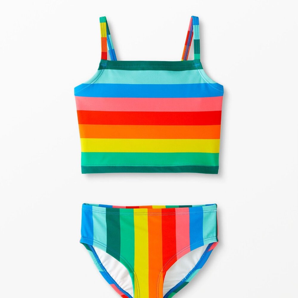 Hanna Andersson Girls Tankini Rainbow Two-Piece Swimsuit Size 140 US 10